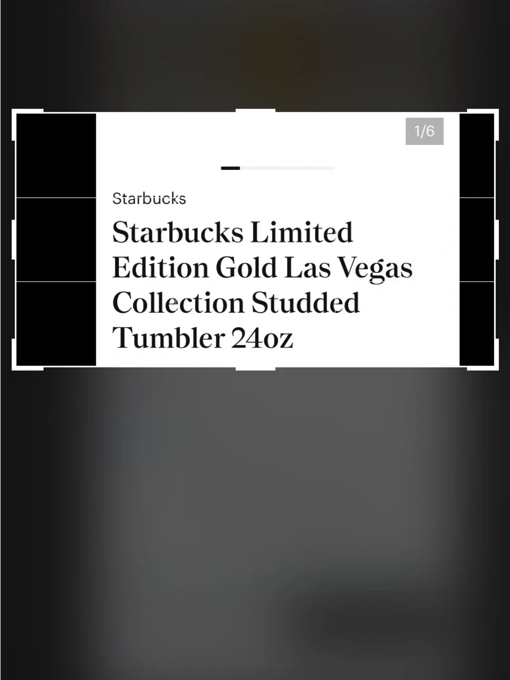 STARBUCKS LIMITED EDITION LAS VEGAS COLLECTION STUDDED TUMBLER 24 OZ.